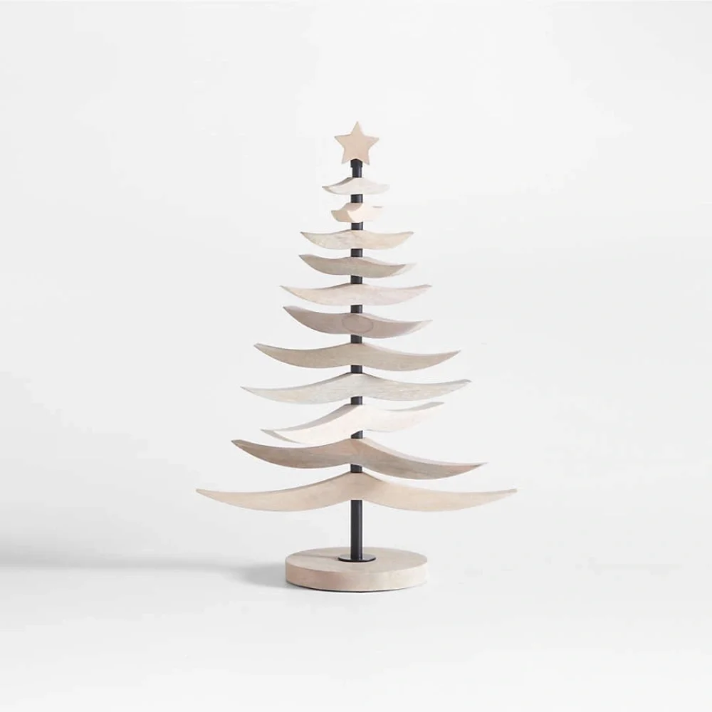 Crate&Barrel - Tannenbaum 25" Whitewashed Wood Christmas Tree - Picture 3 of 8